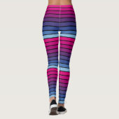 Blauw naar roze gestripte Leggings voor verloop (Achterkant)