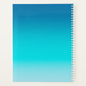 Blauw naar Teal Verlopende Spiraal Notebook Minima Planner (Achterkant)