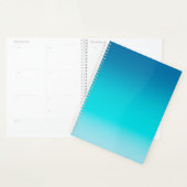 Blauw naar Teal Verlopende Spiraal Notebook Minima Planner (Display)