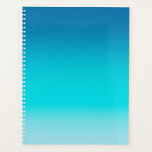 Blauw naar Teal Verlopende Spiraal Notebook Minima