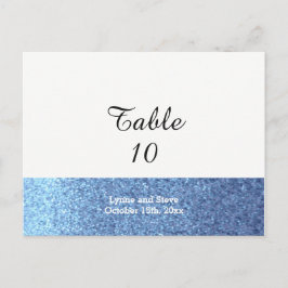 Blauw namaak glitters tafel plaatskaart briefkaart