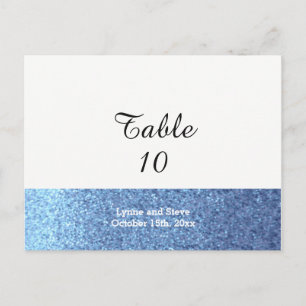 Blauw namaak glitters tafel plaatskaart briefkaart