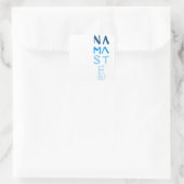 Blauw Namaste Word Vierkante Sticker (Tas)