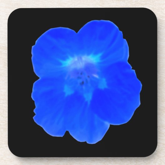 Blauw Nasturtium Cork Onderzetter (Voorkant)