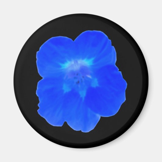 Blauw Nasturtium Magnet (Voorkant)