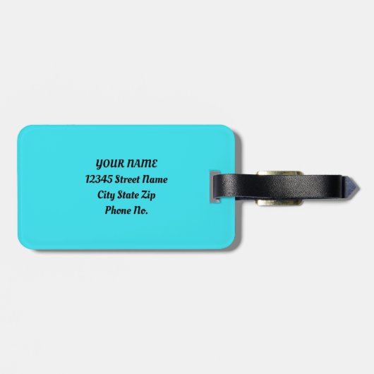  blauw natuurherfst paddenstoel bagagelabel (Achterkant horizontaal)