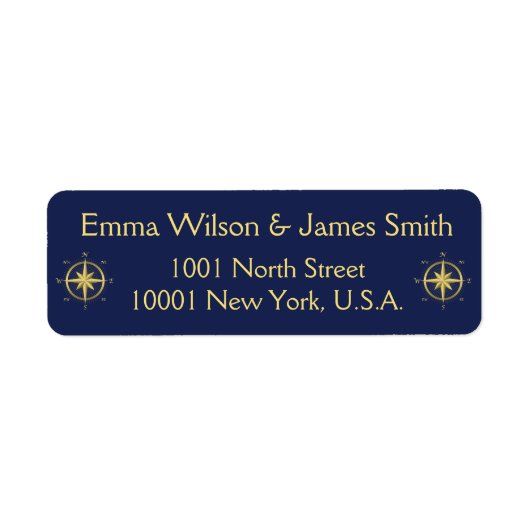 Blauw Nautical Personalized het Adres Etiketten va (Voorkant)