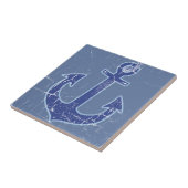Blauw Nautical Sailor Anker Tegeltje (Zijkant)