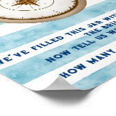 Blauw Nautical Sailor Aquarel Baby shower Spel Poster (Hoek)