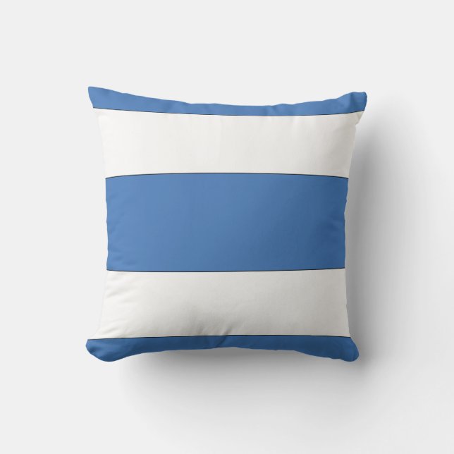 Blauw Nautical Stripe Pillow Kussen (Voorkant)
