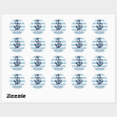 Blauw Nautisch Anker Baby shower Favor Stickers (Vel)