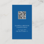 Blauw Nautisch Anker Verticaal Visitekaartje Informatiekaartje (Achterkant)