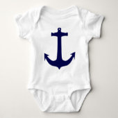 Blauw Nautisch ankerpatroon Romper (Voorkant)
