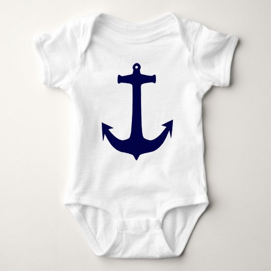 Blauw Nautisch ankerpatroon Romper (Voorkant)