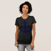 Blauw Nautisch ankerpatroon T-shirt (Voorkant volledig)