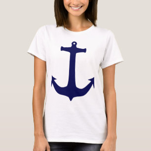 Blauw Nautisch ankerpatroon T-shirt
