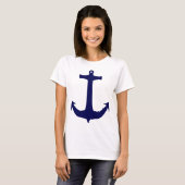 Blauw Nautisch ankerpatroon T-shirt (Voorkant volledig)