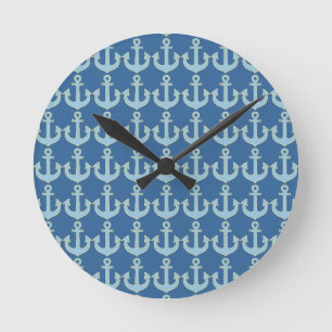 blauw nautisch ankerpatroon van de boot ronde klok