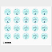 Blauw Nautisch Baby shower Favor Stickers (Vel)