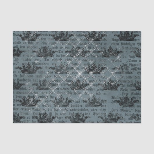 Blauw nautisch collage in vintage stijl tissuepapier (Voorkant)