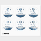 Blauw nautisch dank u bruiloft gunst Labels (Vel)