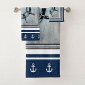Blauw Nautisch Gevoelig Bad Handdoek (Insitu)