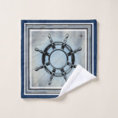 Blauw Nautisch Gevoelig Bad Handdoek (Wasdoekje)