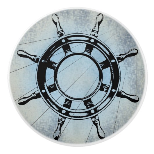 Blauw Nautisch Gevoelig Keramische Knop (Voorkant)