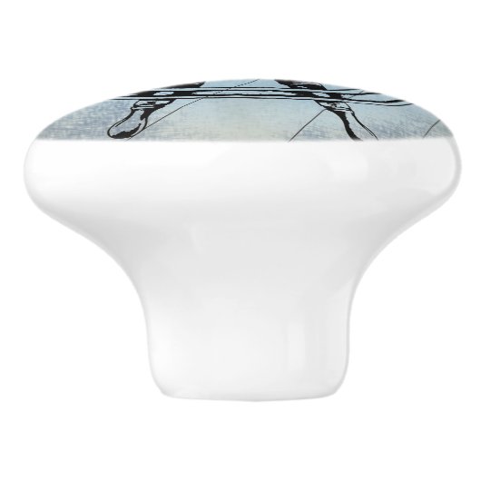 Blauw Nautisch Gevoelig Keramische Knop (Zijkant)