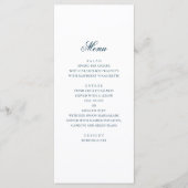 Blauw nautisch huwelijk. Waterverf marine modern Menu (Voorkant)