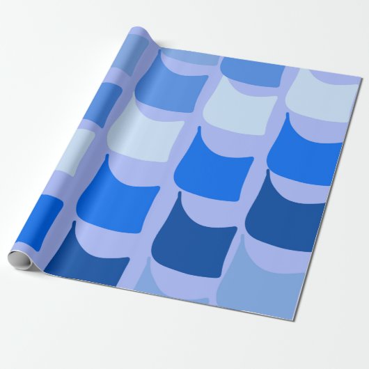 Blauw Nautisch met vlag ontworpen ontwerp Cadeaupapier (Uitgerold)