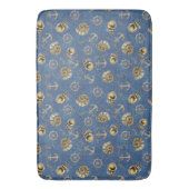 blauw nautisch patroon badmat (Voorkant Verticaal)