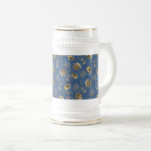 blauw nautisch patroon bierpul (Voorkant rechts)