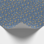 blauw nautisch patroon cadeaupapier (Hoek)