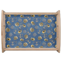 blauw nautisch patroon