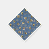 blauw nautisch patroon servet (Hoek)