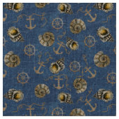 blauw nautisch patroon stof (Close Up)