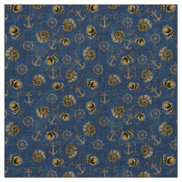 blauw nautisch patroon stof