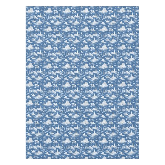 Blauw Nautisch Toile Tafelkleed (Voorkant)