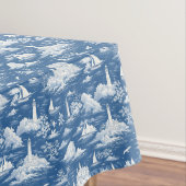 Blauw Nautisch Toile Tafelkleed (Voorbeeld)