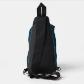 Blauw nautisch touw met monogram kaart sling bag (Achterkant)
