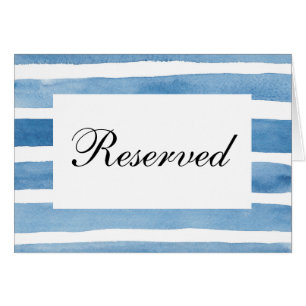 Blauw nautisch trouw gereserveerd bord aquarel
