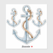  blauw nautische ankers met touw sticker (Vel)