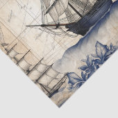 blauw nautische decoupage tissuepapier (Detail)