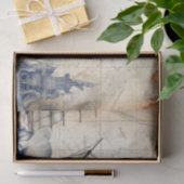 blauw nautische decoupage tissuepapier (Geschenk)