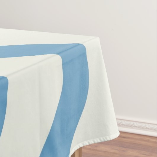 Blauw Nautische Groovy Wavy Stripe Modern Minimali Tafelkleed (Voorbeeld)