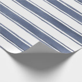 Blauw Nautische Waterverf Strepen Wrapping Papier (Hoek)