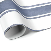 Blauw Nautische Waterverf Strepen Wrapping Papier (Rol Hoek)