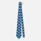 Blauw Navy Blauwe Geometrische Driehoek Stropdas (Voorkant)