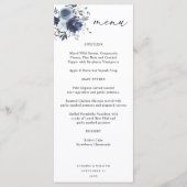 Blauw & Navy Bloemen Tall Menu (Voorkant)
